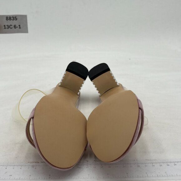 YDN Chic Open Toe Wide Straps Slide Mules Sandals Mid Silver Block Chunky Heels - Picture 7 of 8